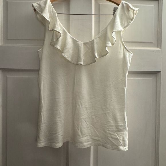Lilly Pulitzer Cream Ruffle Top - Picture 2 of 3